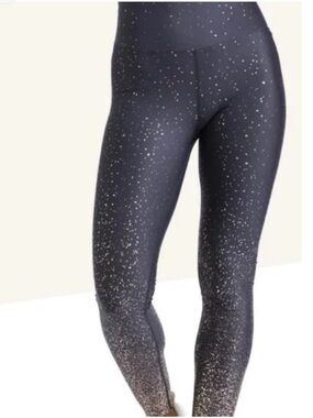 Peloton Black Leggings with Subtle Silver Speckle